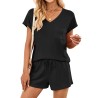 RUMIA Pajamas for Women 2 Piece Cap Sleeve Lounge Short Sets with Pockets (S-3XL)