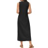 RUMIA Women's Maxi Dresses Casual Summer Elegant Side Slit Dress with Pockets (S-XXL)