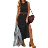 RUMIA Women's Maxi Dresses Casual Summer Elegant Side Slit Dress with Pockets (S-XXL)