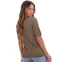 RUMIA Short Sleeve Sweaters for Women Lightweight Loose Business Casual Tops (XS-XXL)