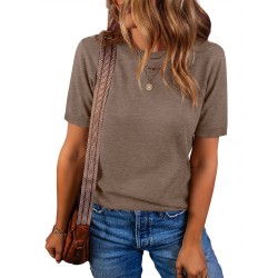 RUMIA Short Sleeve Sweaters for Women Lightweight Loose Business Casual Tops (XS-XXL)