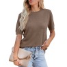 RUMIA Short Sleeve Sweaters for Women Lightweight Loose Business Casual Tops (XS-XXL)