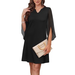RUMIA Cocktail Dresses for Women Chiffon Sleeve Wedding Guest Dress (XS-3XL)