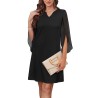 RUMIA Cocktail Dresses for Women Chiffon Sleeve Wedding Guest Dress (XS-3XL)