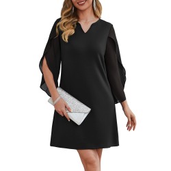 RUMIA Cocktail Dresses for Women Chiffon Sleeve Wedding Guest Dress (XS-3XL)