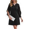 RUMIA Cocktail Dresses for Women Chiffon Sleeve Wedding Guest Dress (XS-3XL)