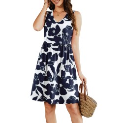 Summer Sleeveless Casual Dresses with Pockets for Women Beach Vacation Coverup