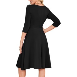 RUMIA Women's Cocktail Dresses 3/4 Sleeve Vintage Wedding Guest Dress (XS-3XL)